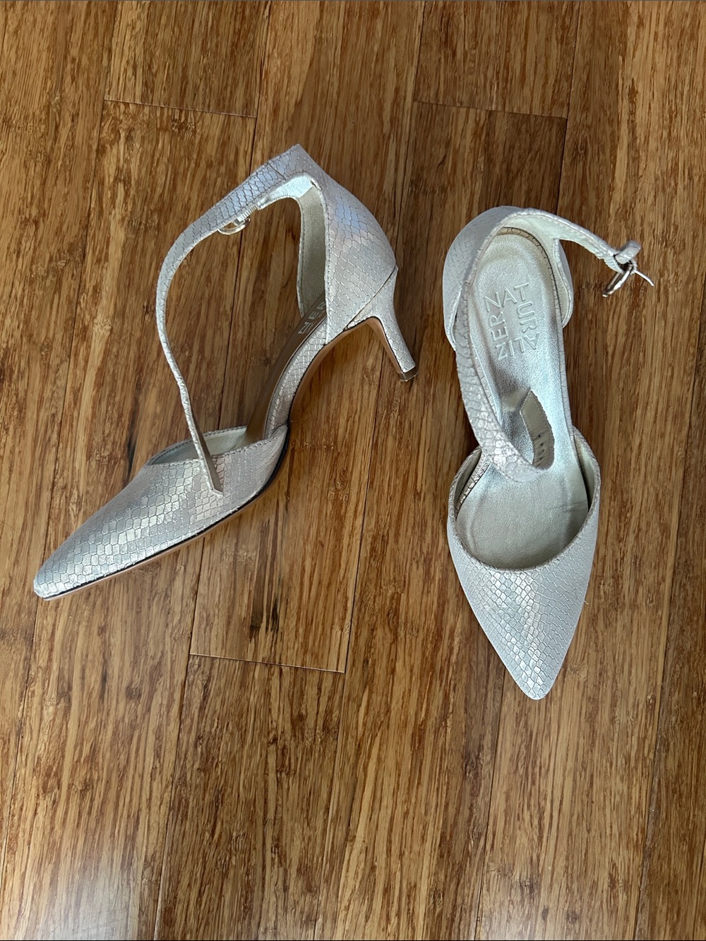 Naturalizer Soft Gold Metallic Slingback Pointed-Toe Pumps